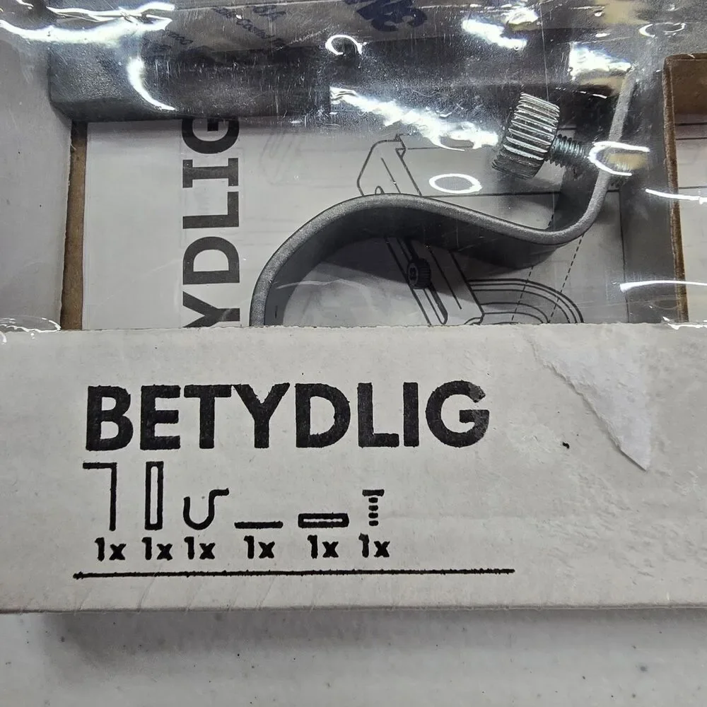 2 Pack IKEA Gray BETYDLIG Curtain Rod Wall Mount Ceiling Hanging Bracket